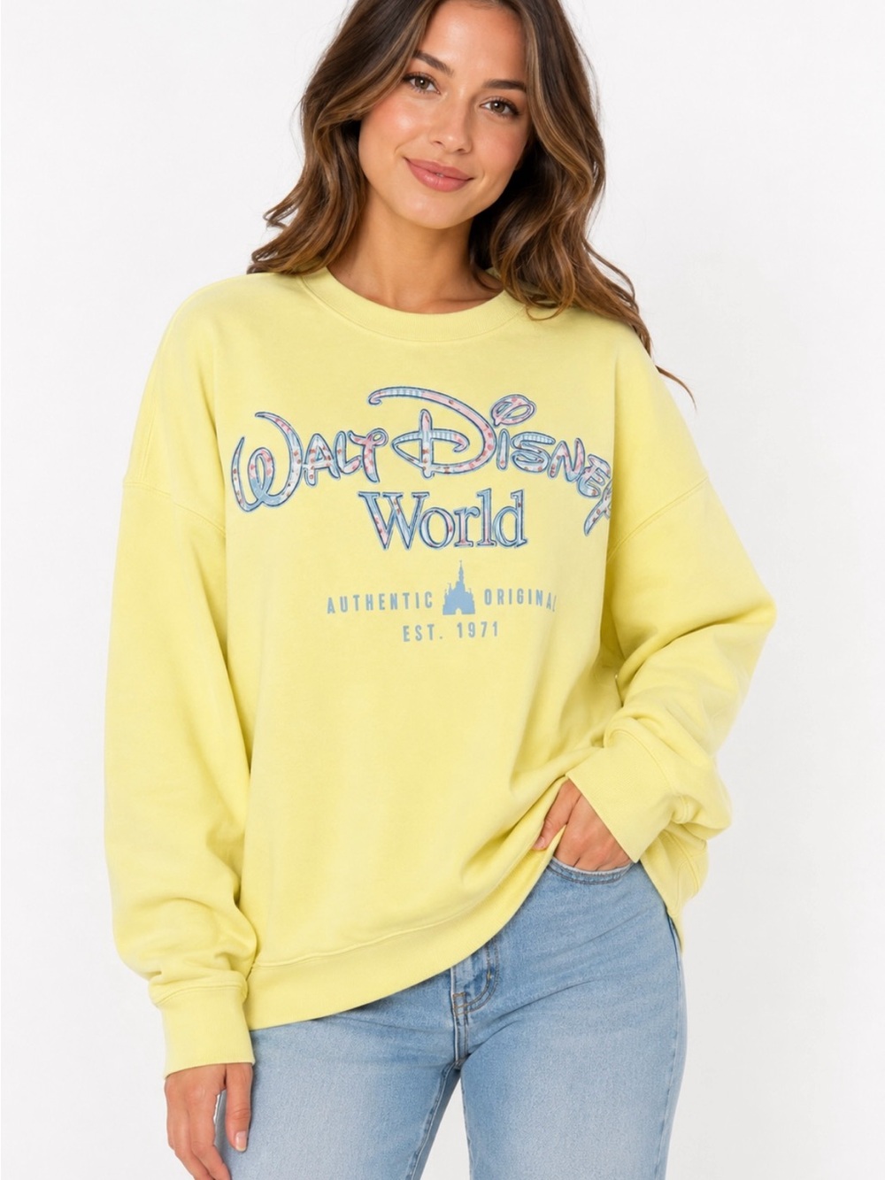 Disney Yellow Pullover Sweatshirt with Matching Yellow Mickey Clogs